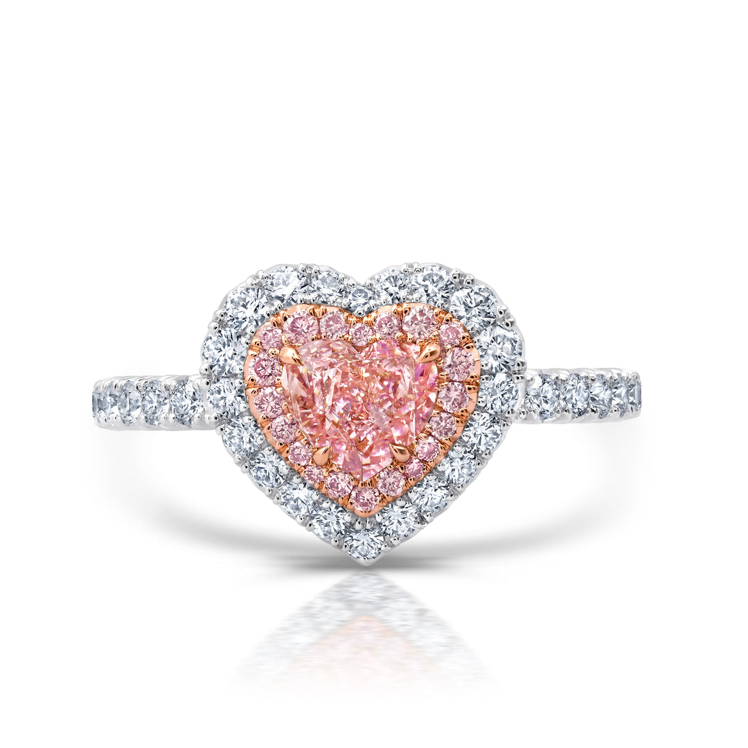 0.50ct Heart Shape Light Pink Diamond set in Platinum & 18K Rose Gold