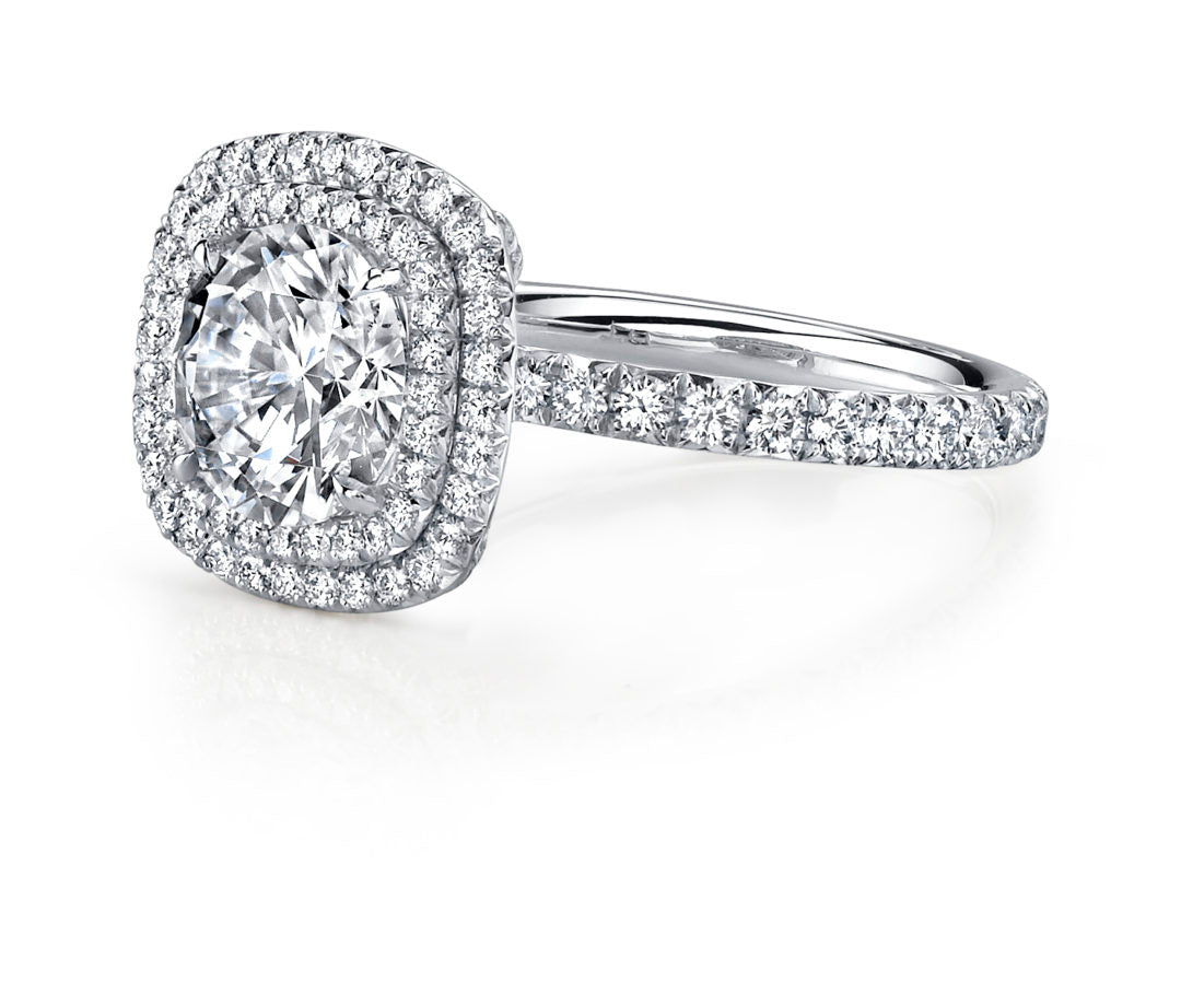 Double Cushion Halo Diamond Ring