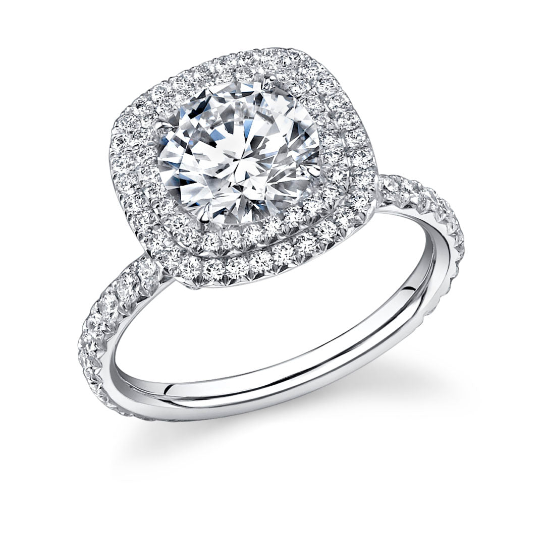 Double Cushion Halo Diamond Ring