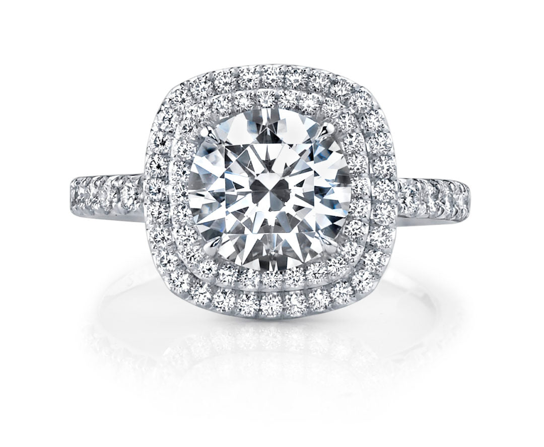 Double Cushion Halo Diamond Ring