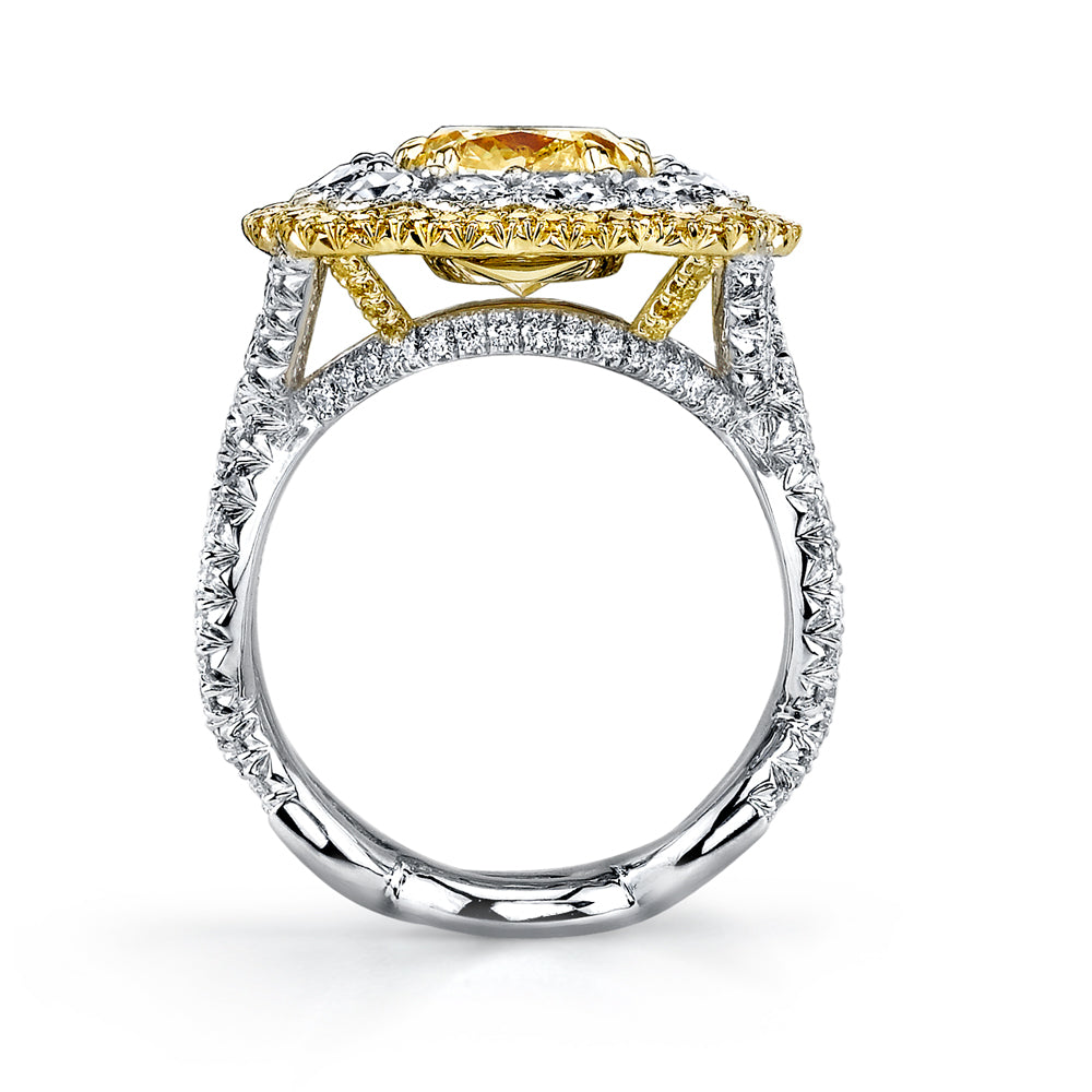 Rose Cut & Fancy Yellow Diamond Cocktail Ring