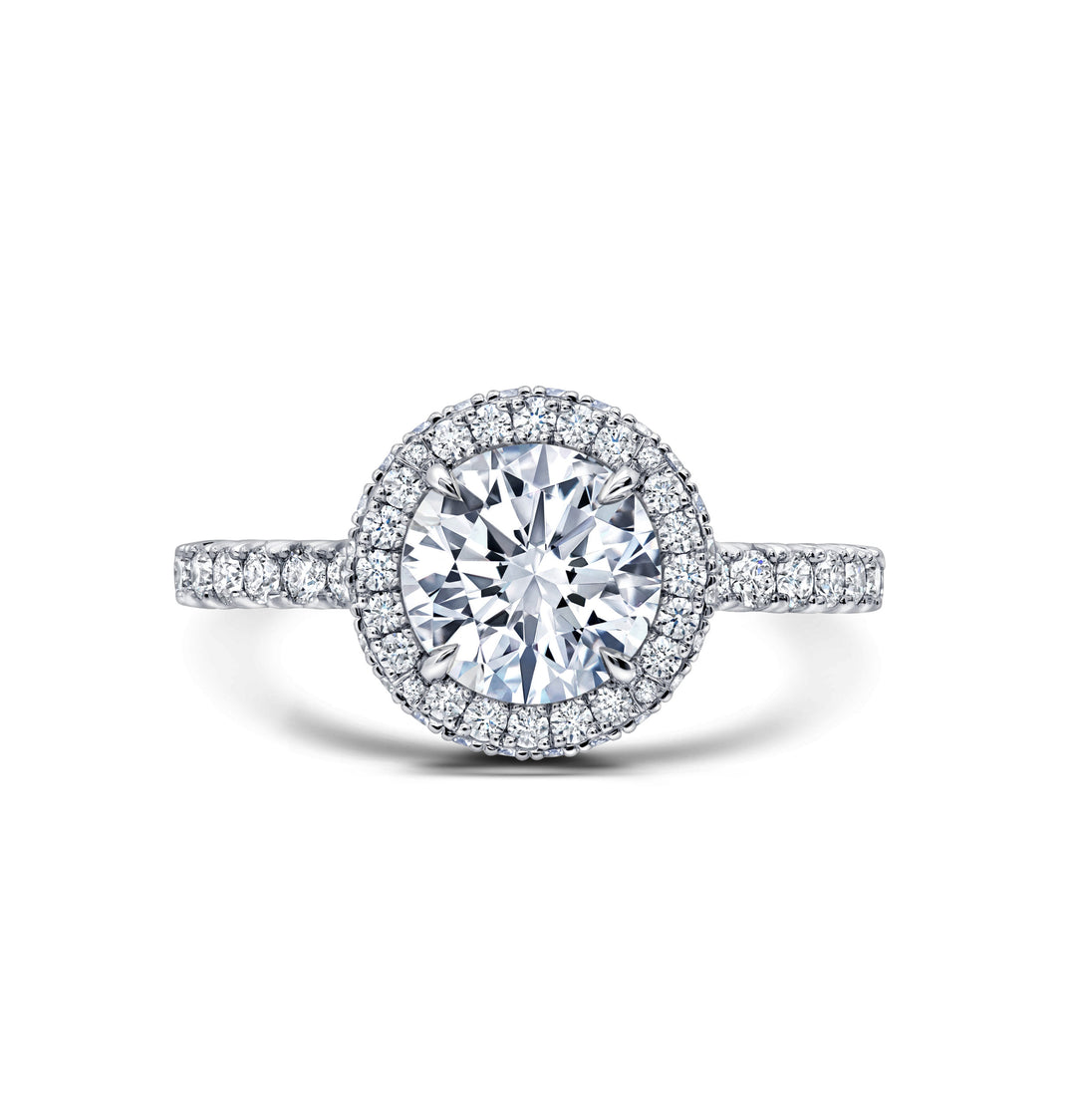 1.70ct Round Brilliant Top & Side Diamond Halo Ring