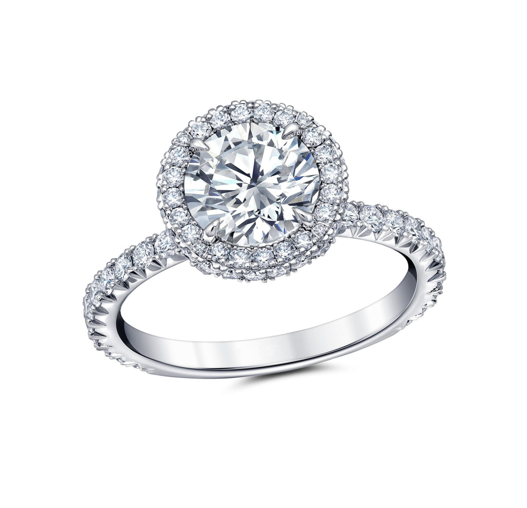 1.70ct Round Brilliant Top & Side Diamond Halo Ring