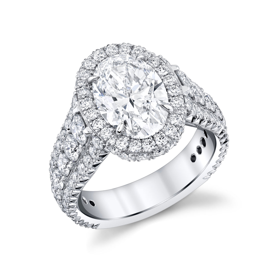 3.00ct Oval Diamond & Platinum Ring