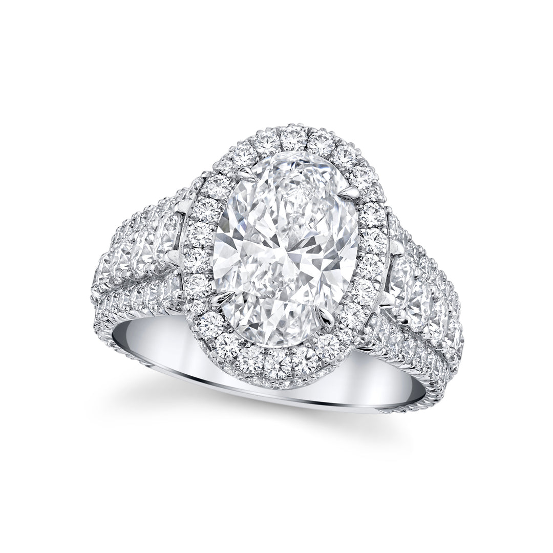 3.00ct Oval Diamond & Platinum Ring