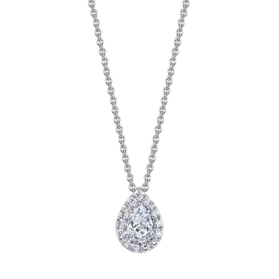 1.00ct D VS2 Pear Shape Diamond Slider Pendant