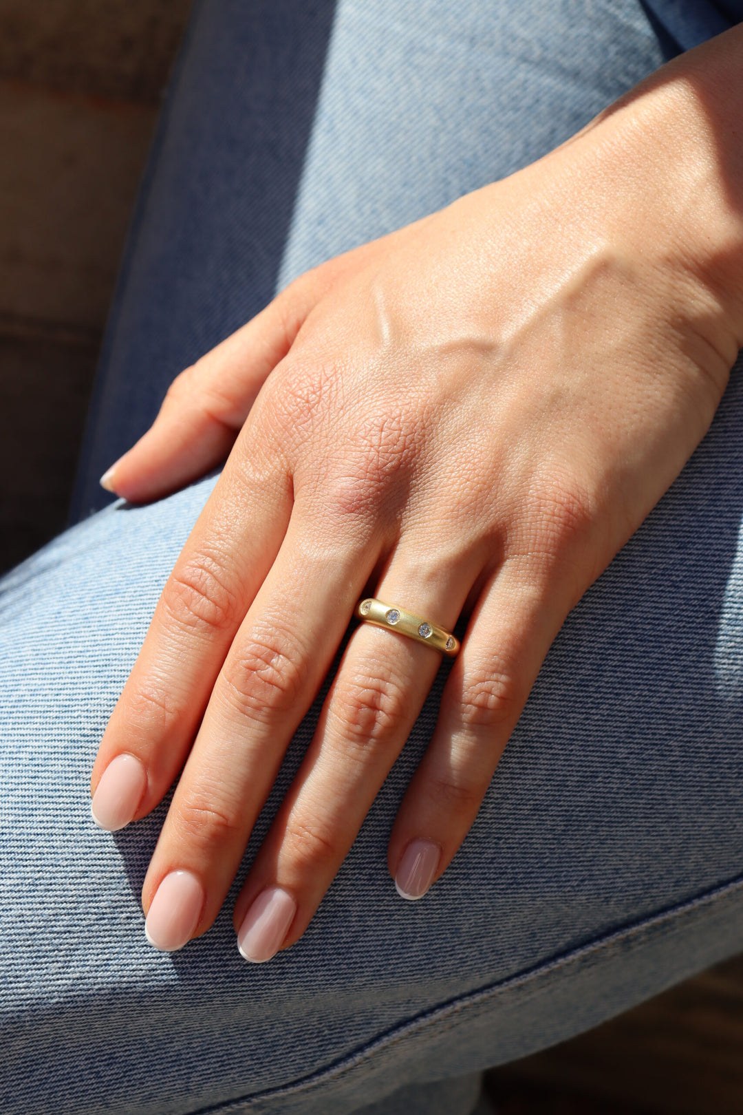 Domed Diamond & Gold Eternity Band