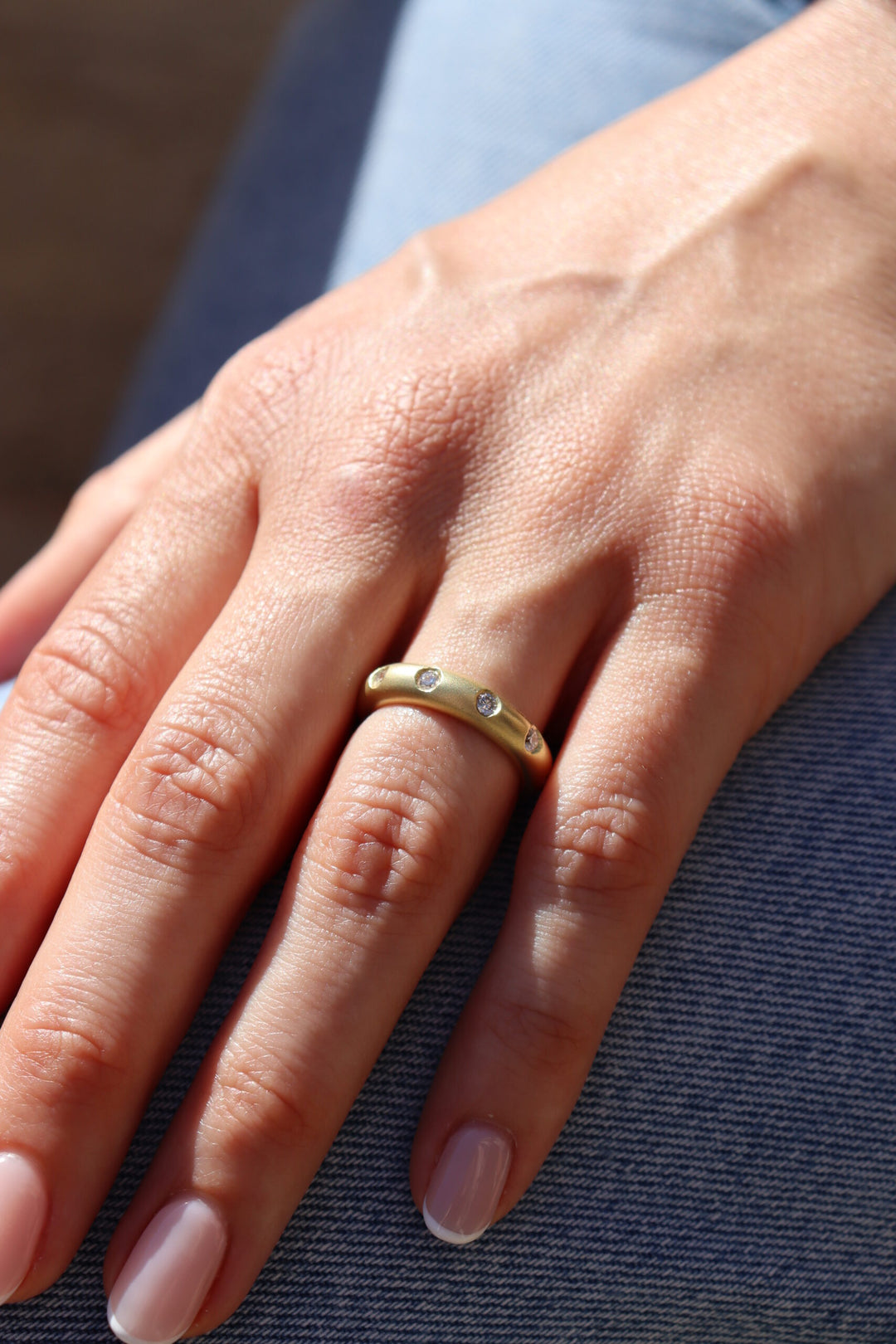 Domed Diamond & Gold Eternity Band