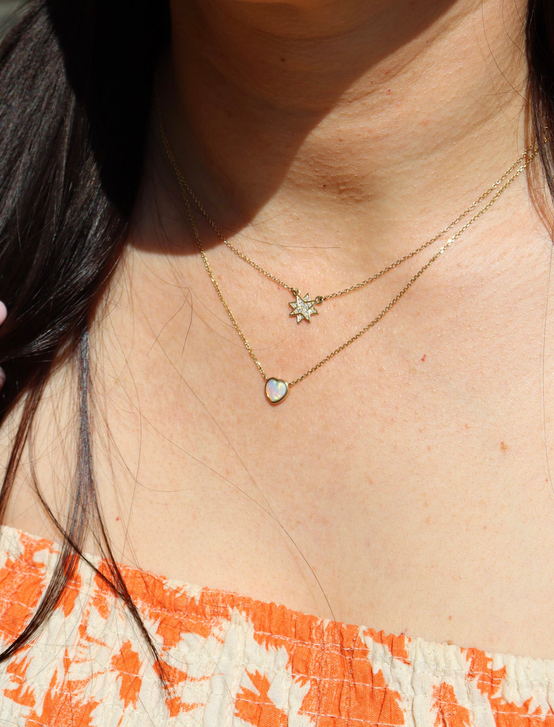 Starburst Diamond Necklace in 14K Gold