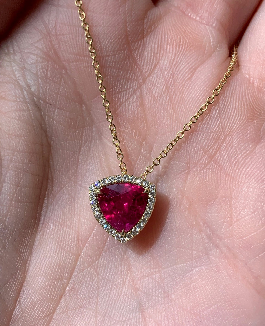 1.92ct Trillion Tourmaline Slider Angled Pendant