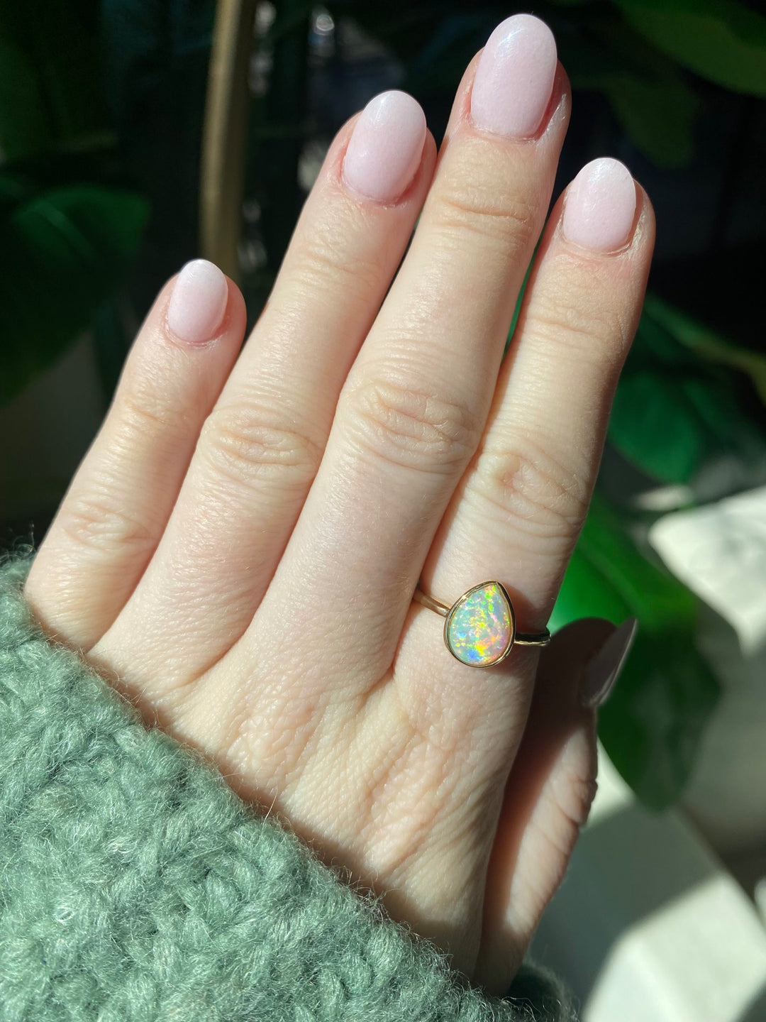 1.16ct Pear Shape Australian Opal Ring