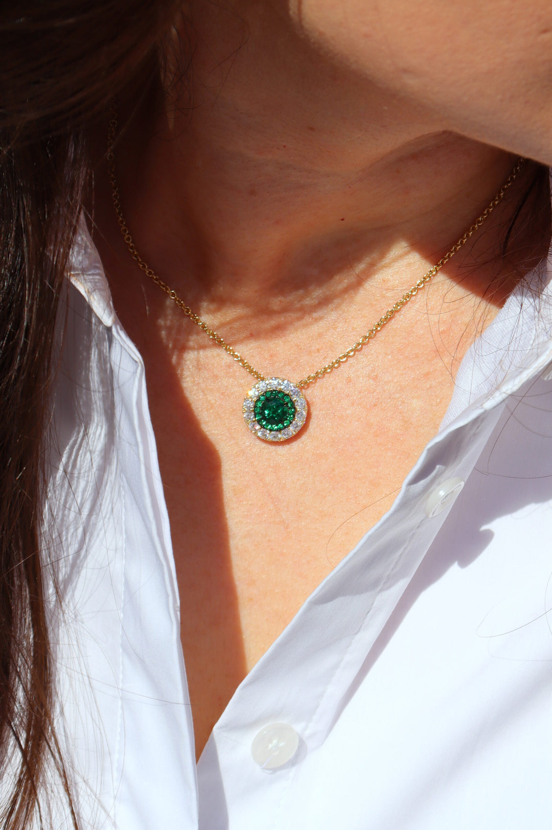 Colombian Emerald & Diamond Slider Necklace