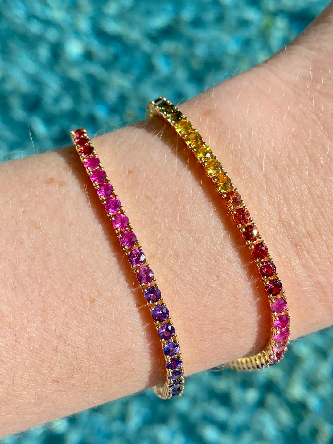 'Over the Rainbow' Ombré Rainbow Sapphire Tennis Bracelet