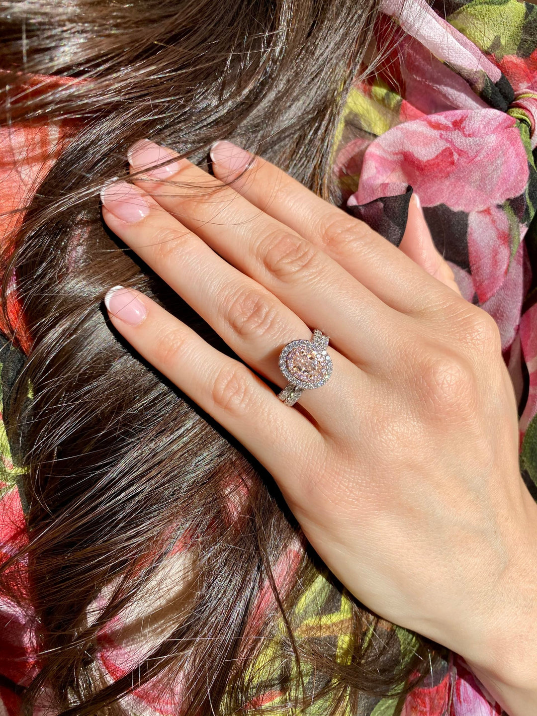 Oval Natural Fancy Light Pink Diamond Ring