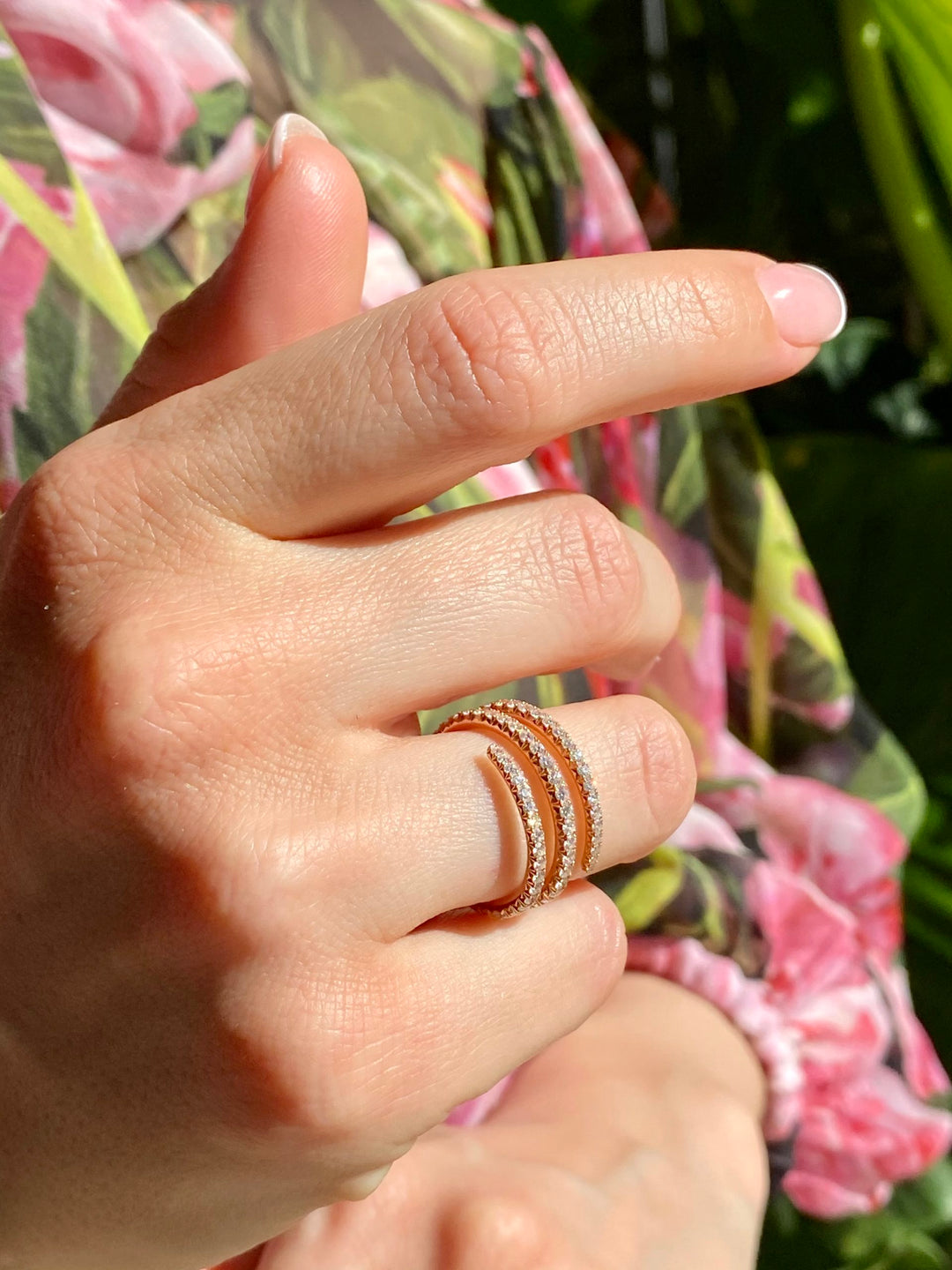 Diamond Eternity Wrap Ring in 18K Rose Gold