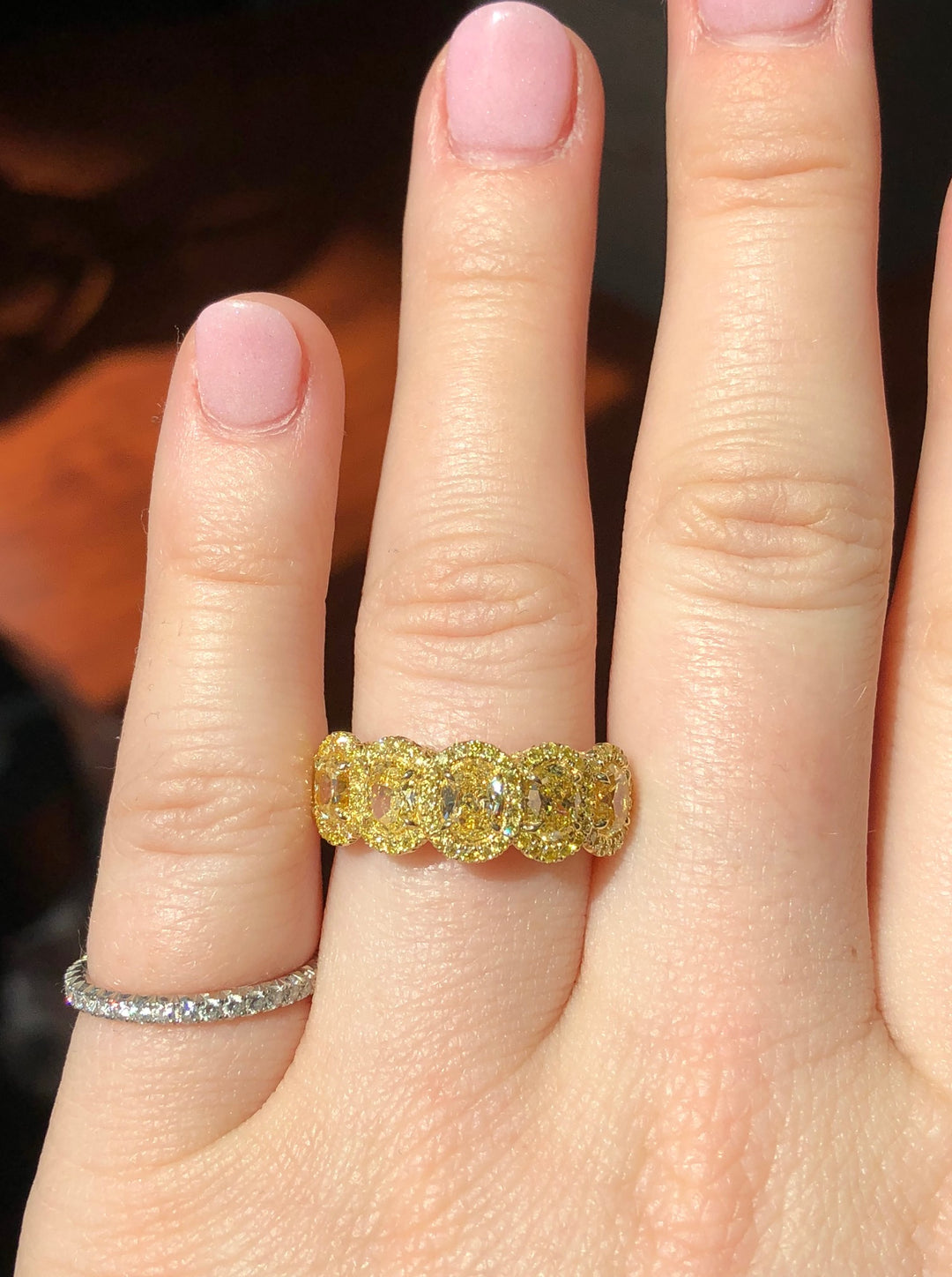 Oval Yellow Diamond Band