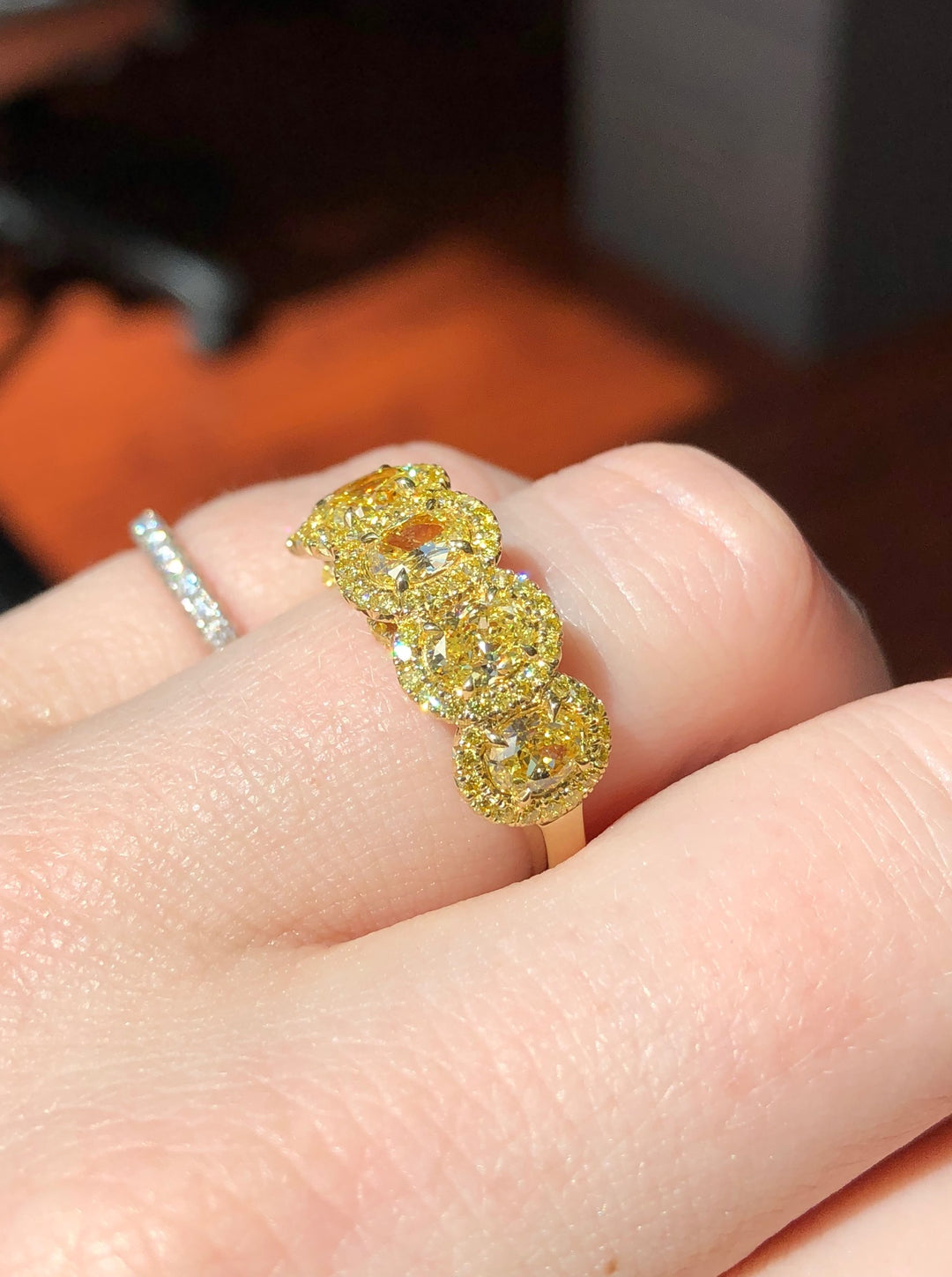 Oval Yellow Diamond Band