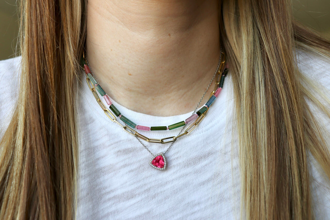 Multi-Colored Tourmaline Candy Mix-Beaded Necklace