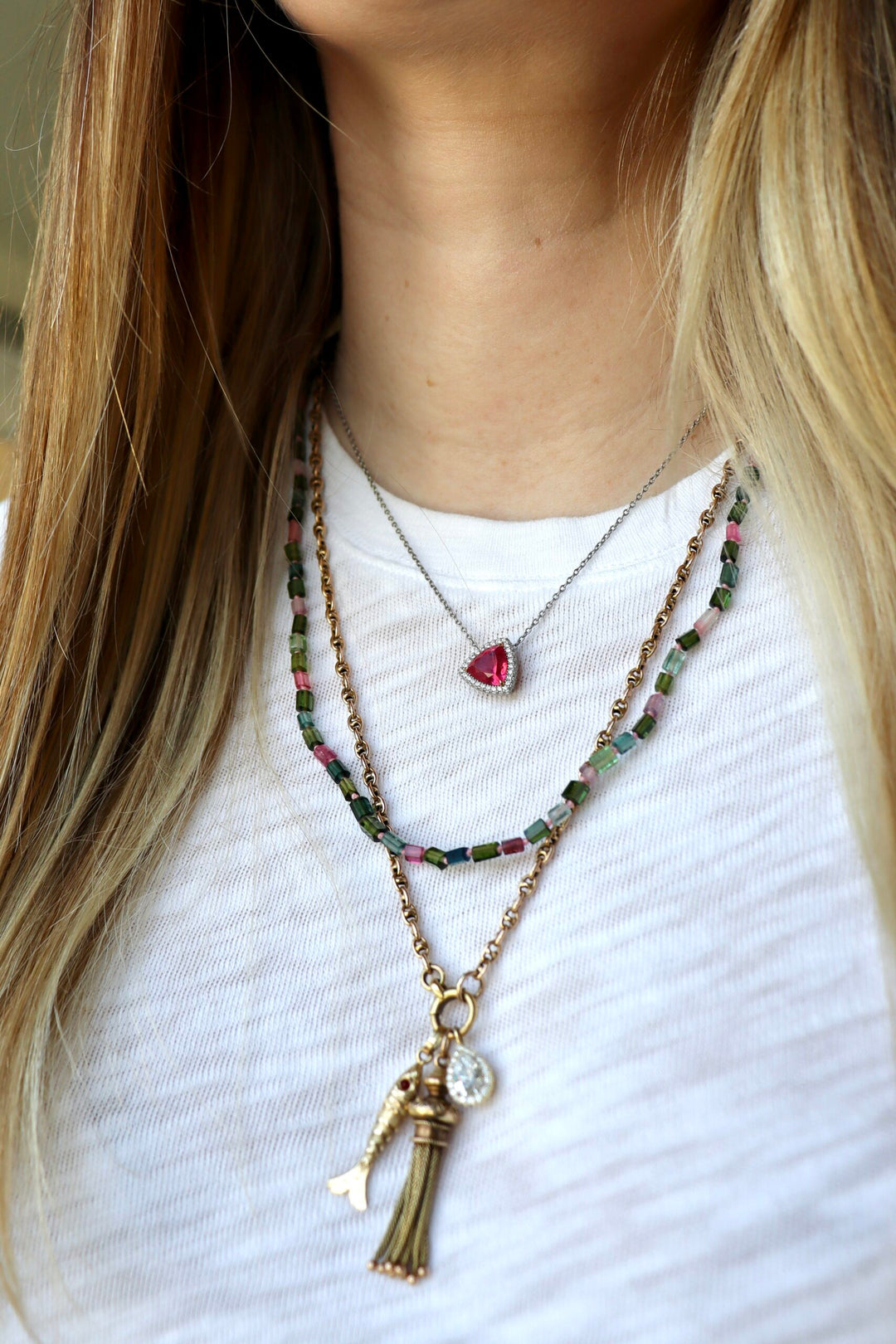 Multi-Colored Tourmaline Candy Small Mix-Beaded Necklace