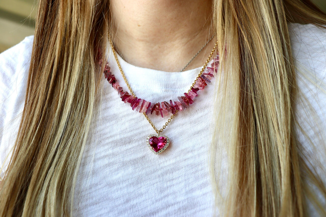 Multi-Colored Pink Tourmaline Jazz Candy Beaded Necklace