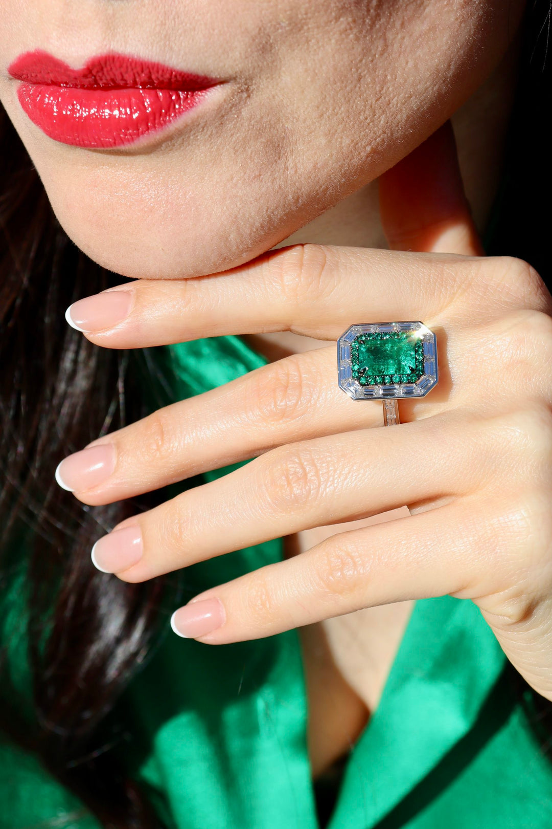 Award Winning 2.55ct Emerald Cut Colombian Emerald & Diamond Ring