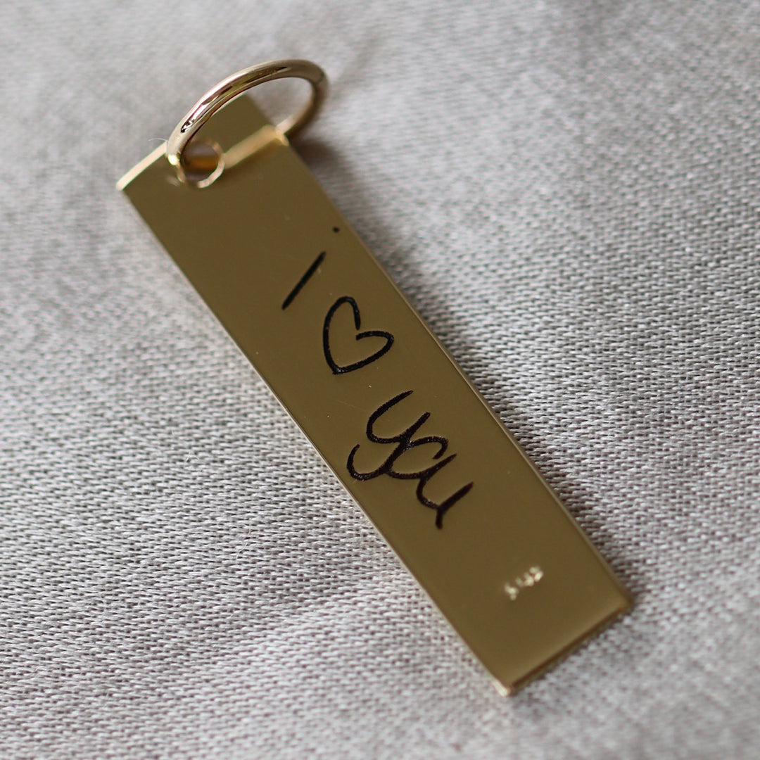 14K Gold Engravable Vertical Bar Charm