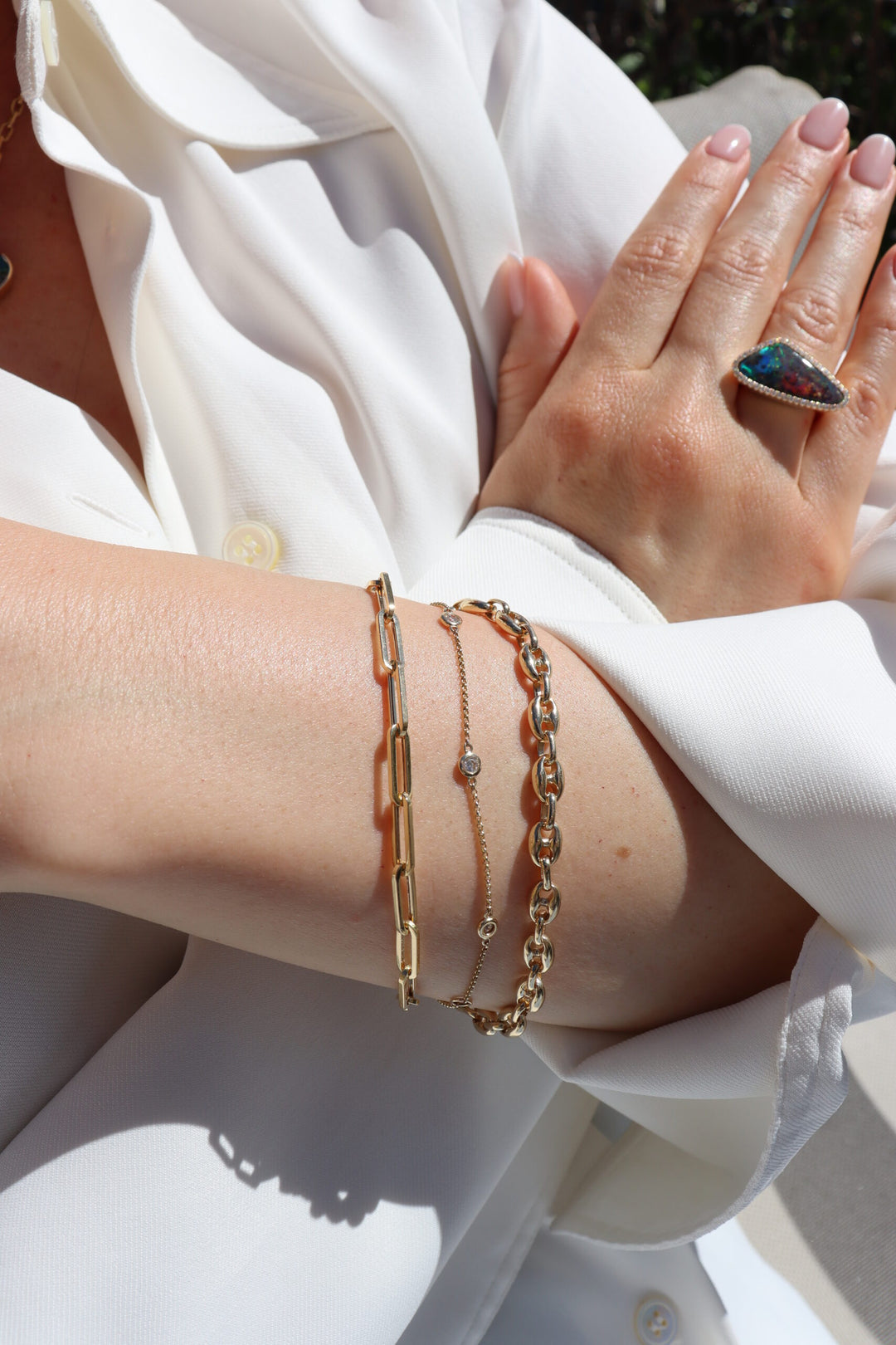 Anchor Chain Bracelet in 14K Yellow Gold