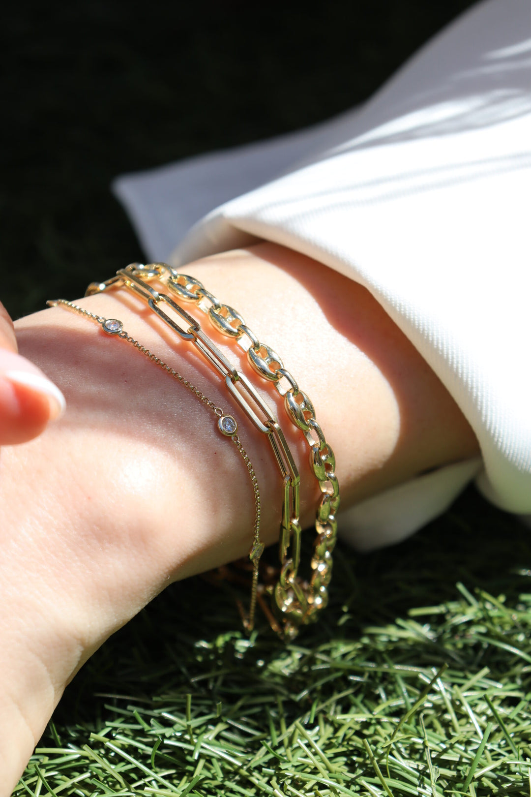 Anchor Chain Bracelet in 14K Yellow Gold