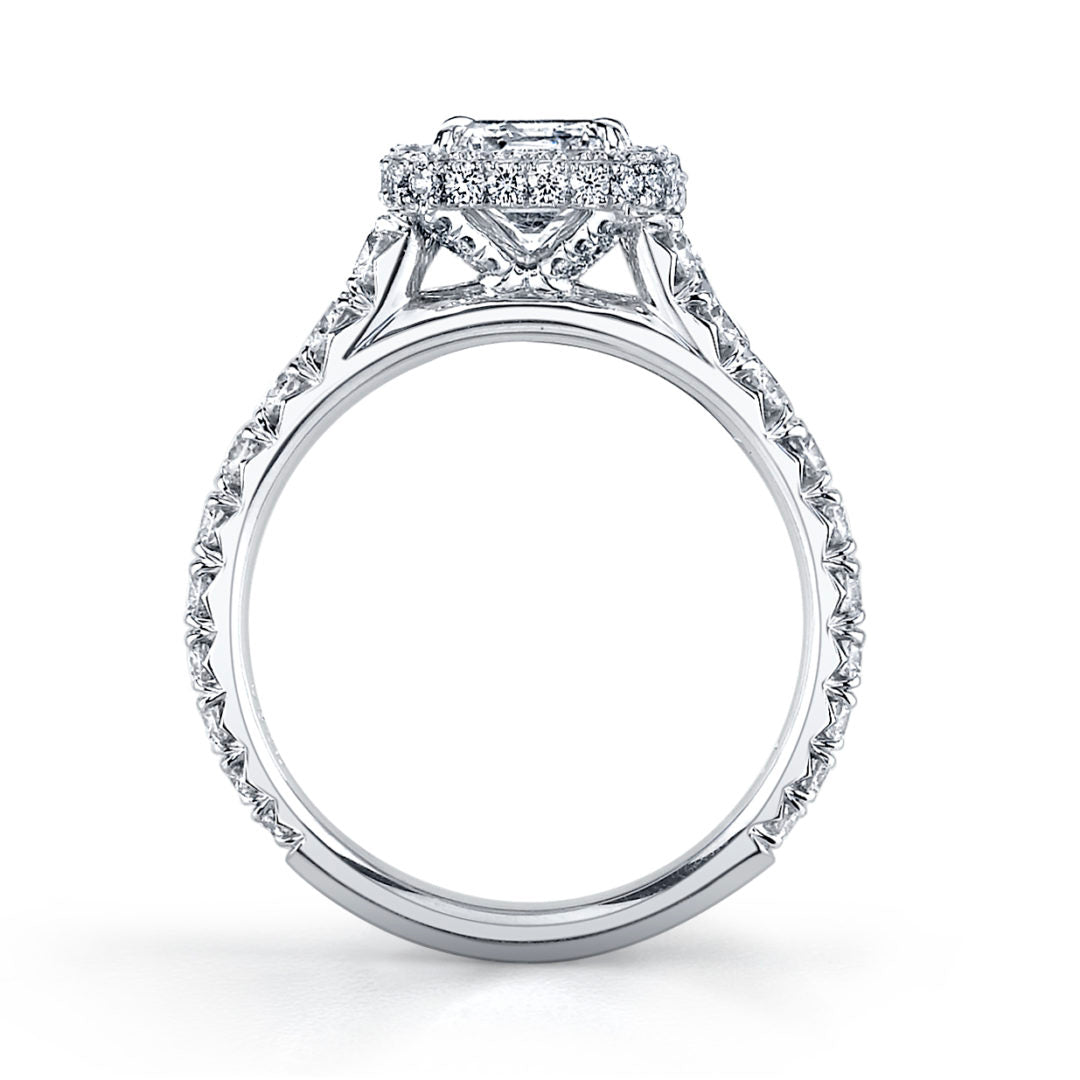 Double Sided Halo Cathedral Diamond Ring