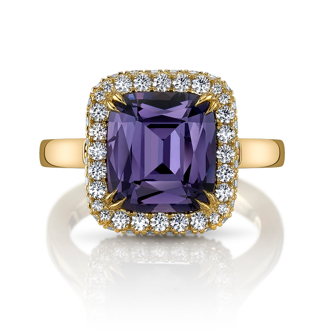 4.01ct Cushion Purple Spinel & Diamond Ring