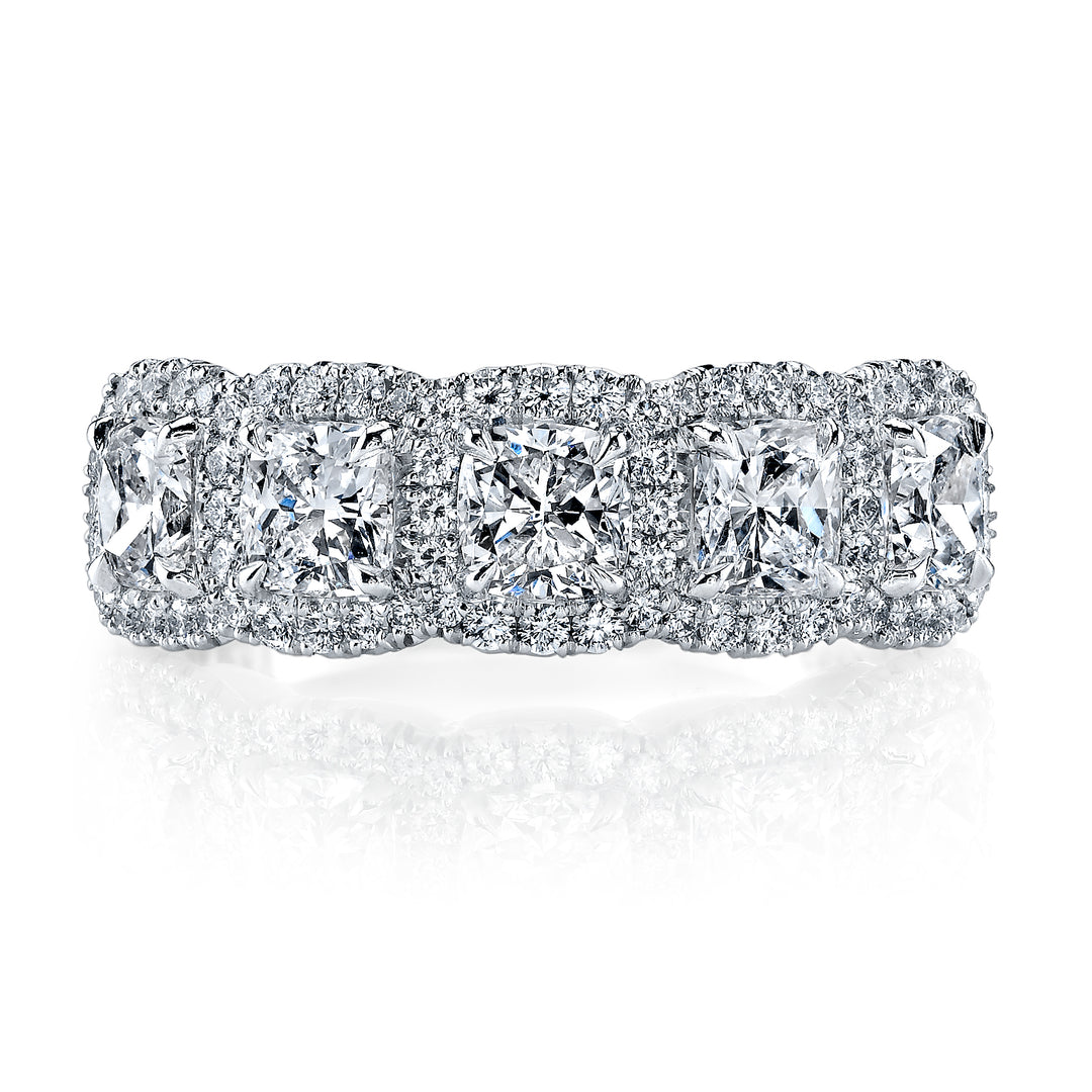 Cushion Diamond Halo Band