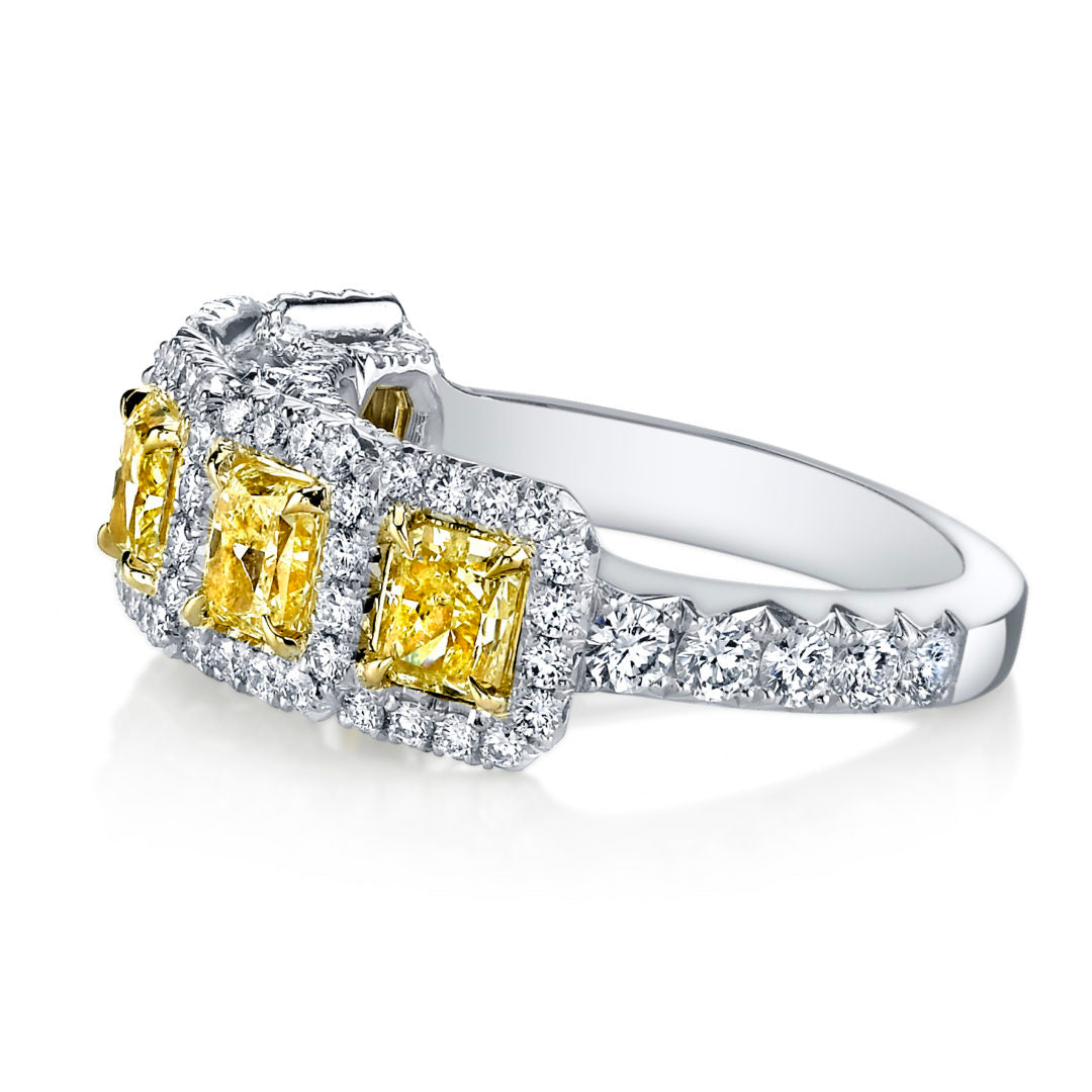 5 Stone Fancy Yellow Diamond Band