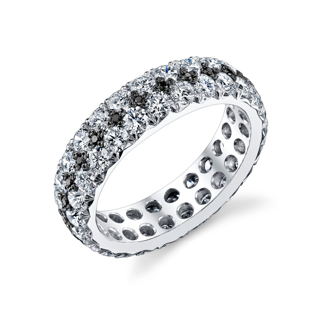 Black Peek-A-Boo Diamond Eternity Band