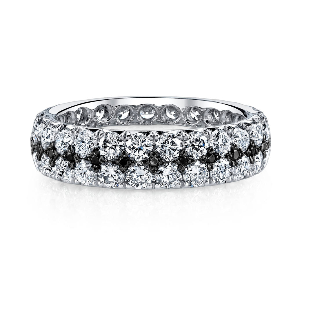 Black Peek-A-Boo Diamond Eternity Band