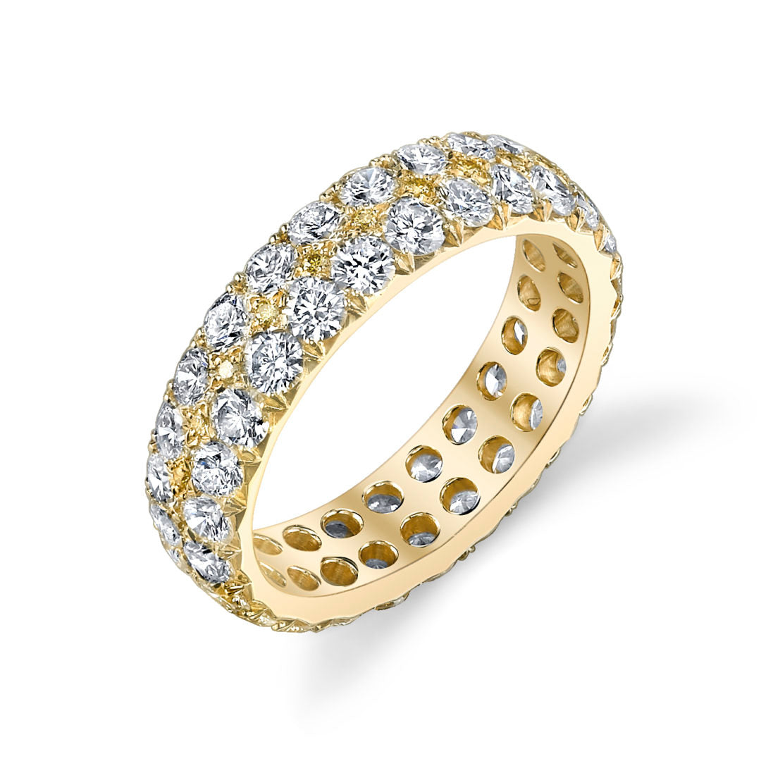 Yellow Diamond Peek-A-Boo 18K Yellow Gold Eternity Band