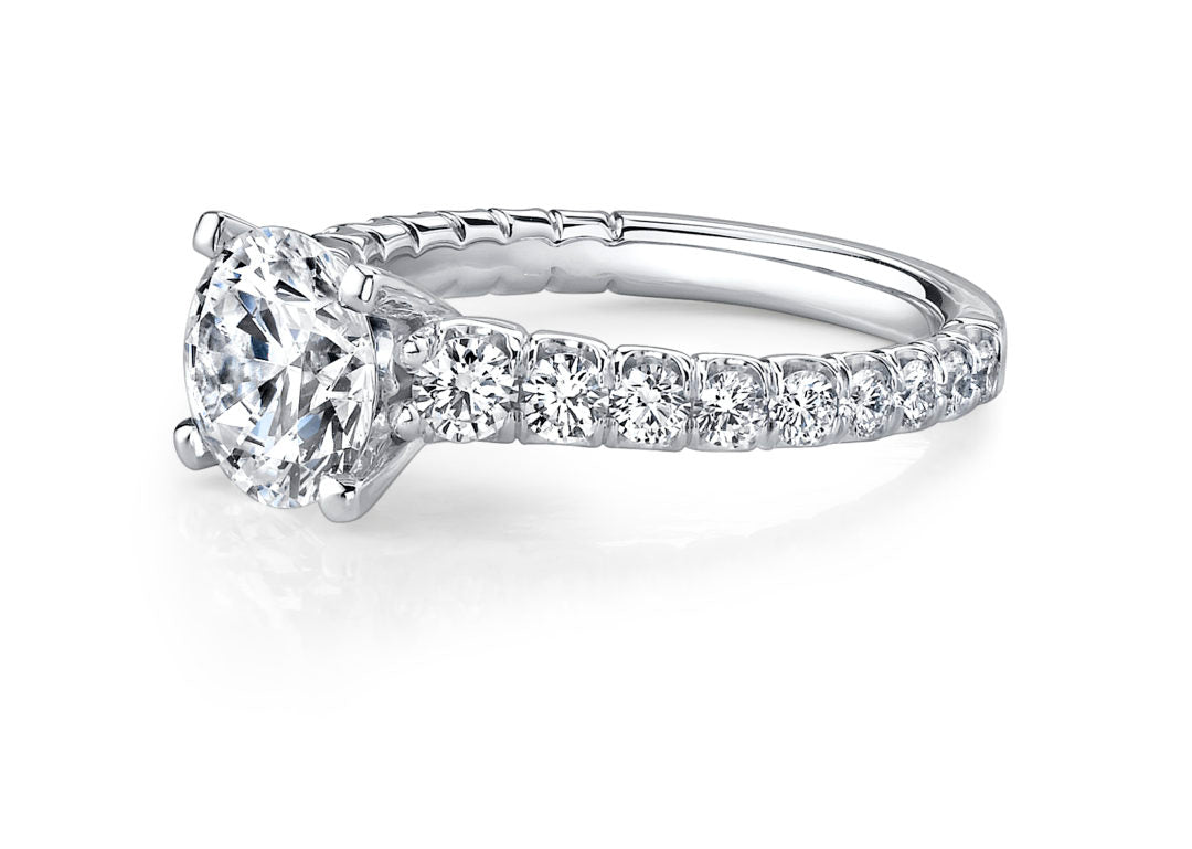 Scallop Solitaire Diamond Ring