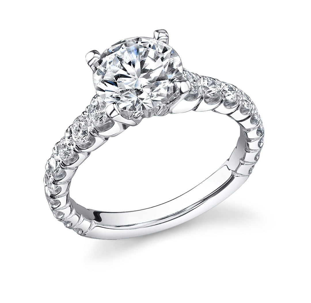 Scallop Solitaire Diamond Ring