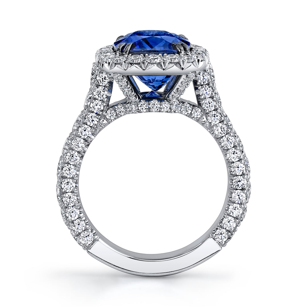 Cushion Sapphire & Diamond Ring