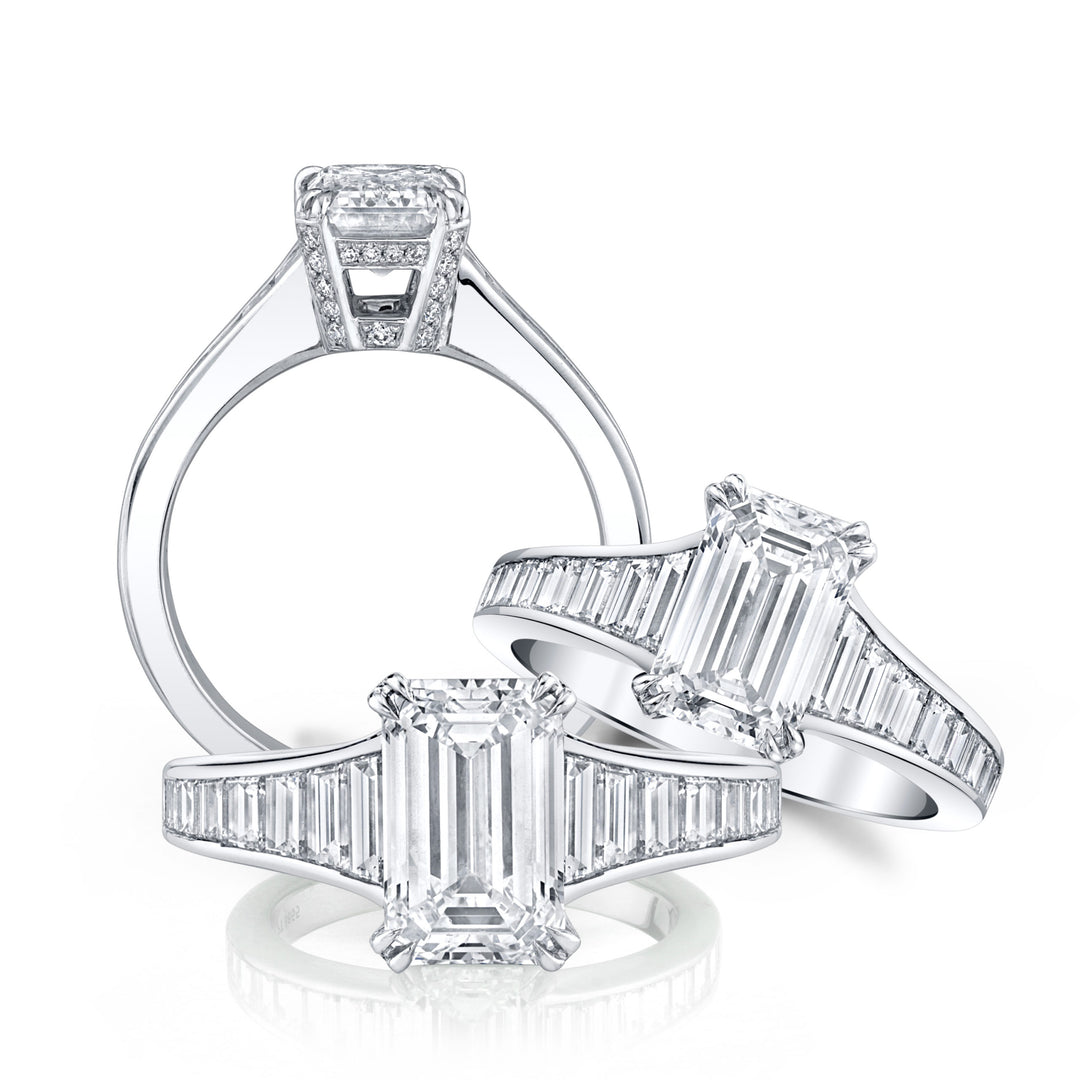 Emerald Cut Diamond & Baguette Diamond Ring