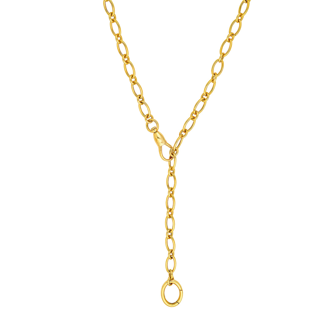 14K Yellow Gold Oval Link Chain Necklace with Oval Push Lock