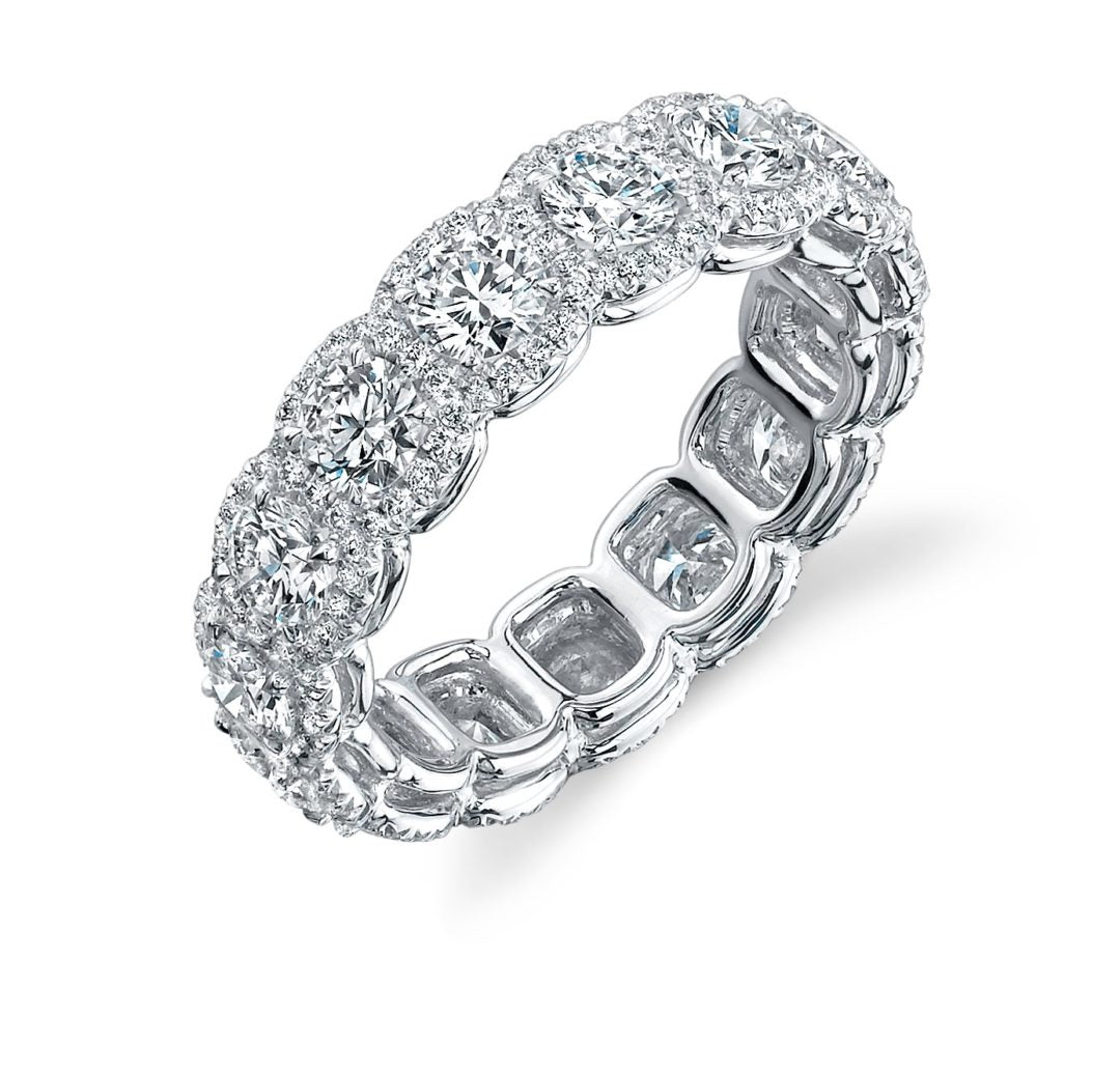 Cushion Halo Diamond Eternity Band