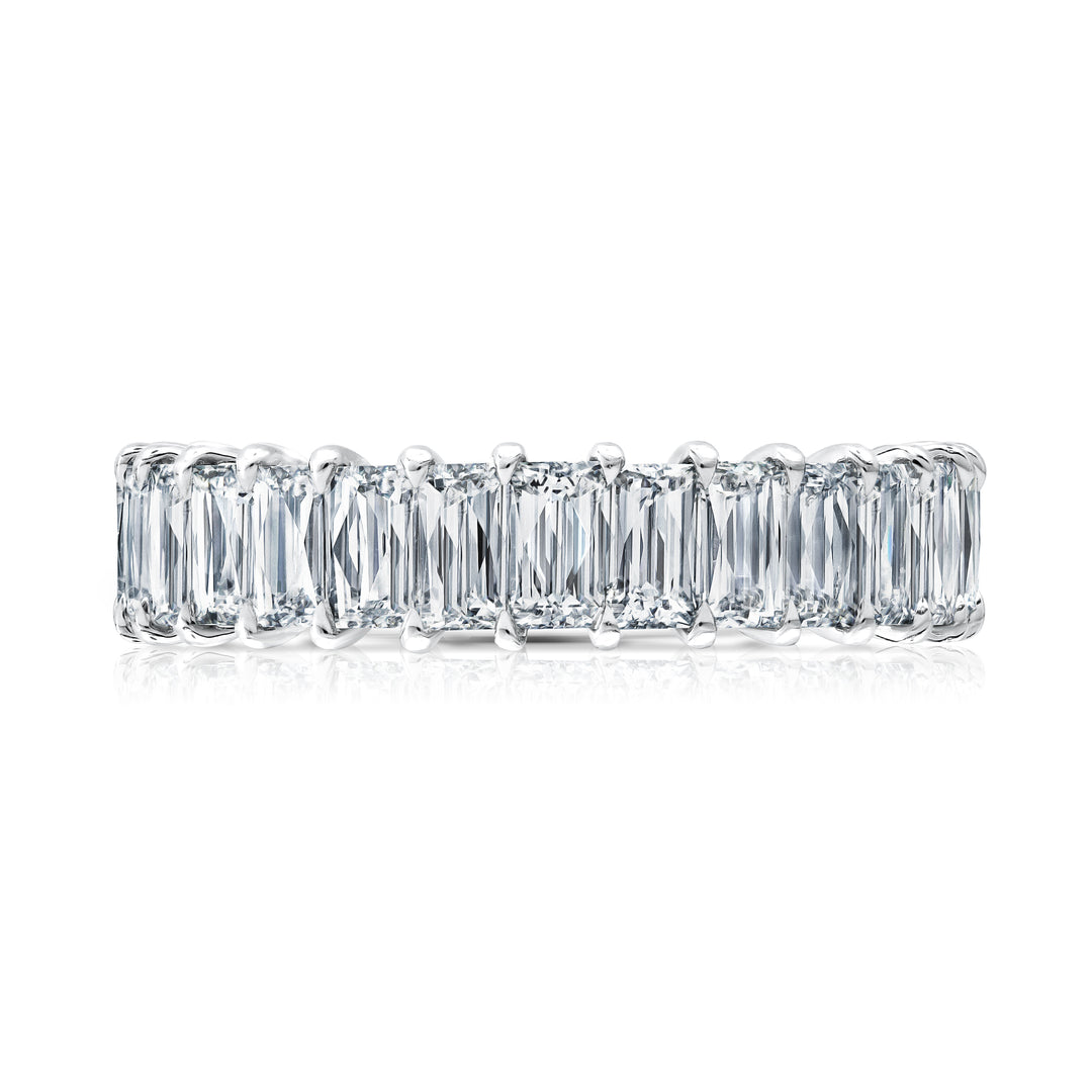 French Cut Diamond Shared Prong Eternity Band in Platinum