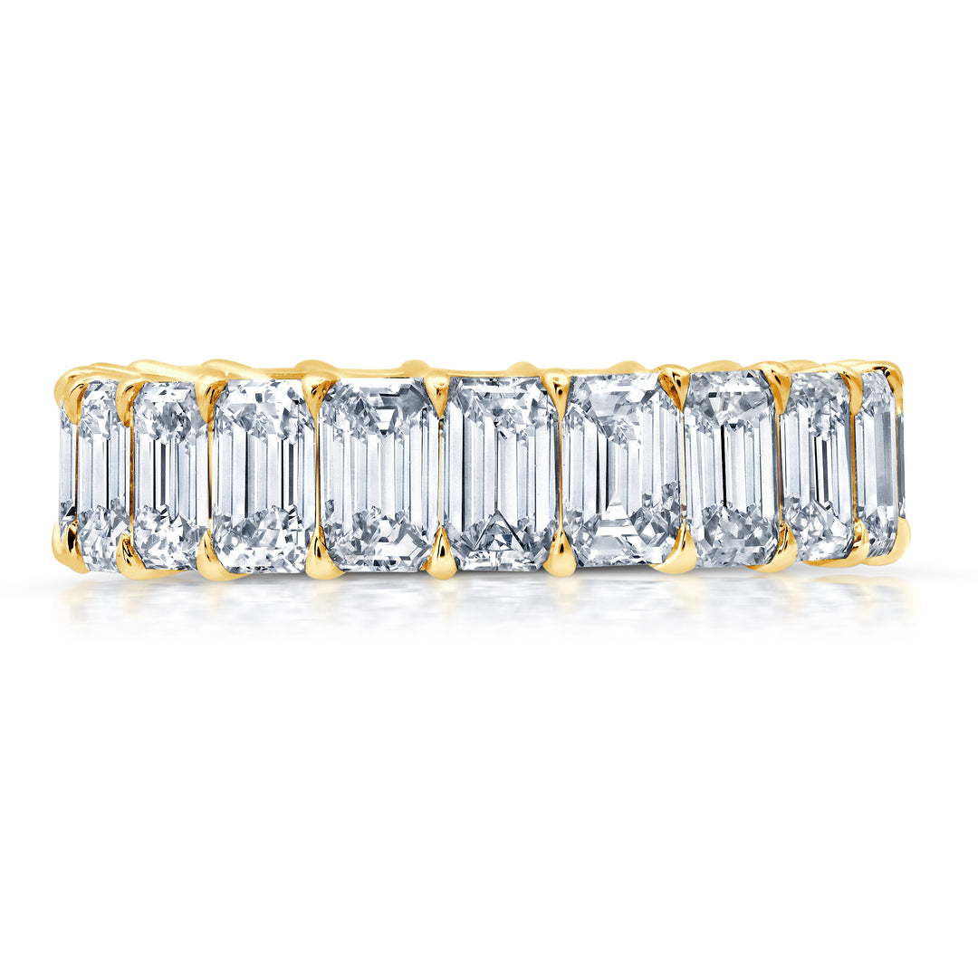 Emerald Cut Diamond Shared Prong Eternity Band