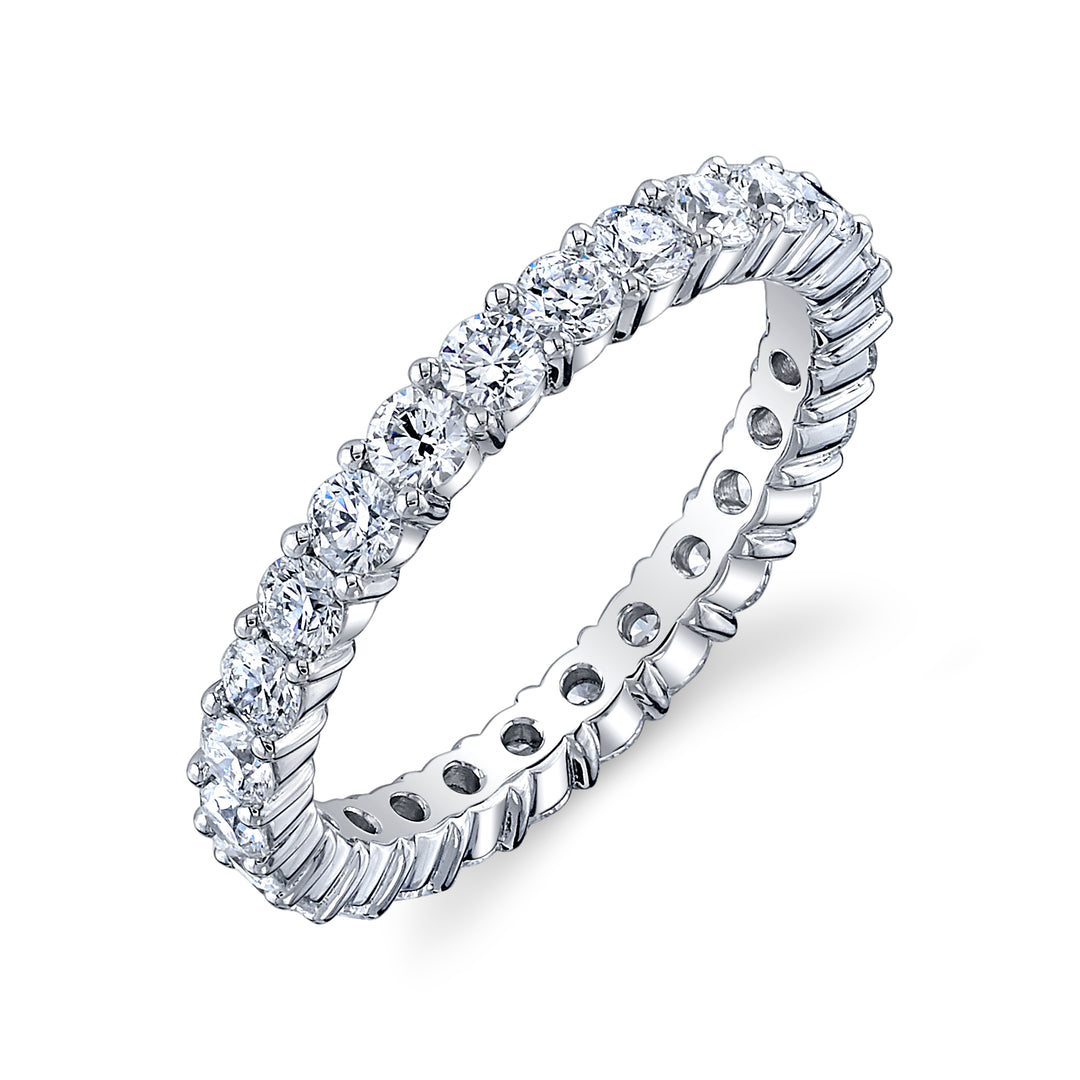 Petite Round Brilliant Shared Prong Diamond Eternity Band