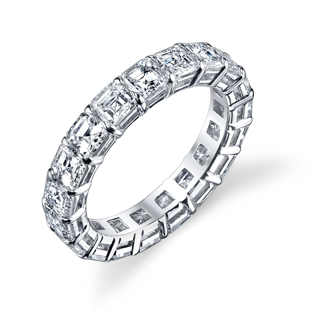 Shared Prong Asscher Cut Diamond Eternity Band