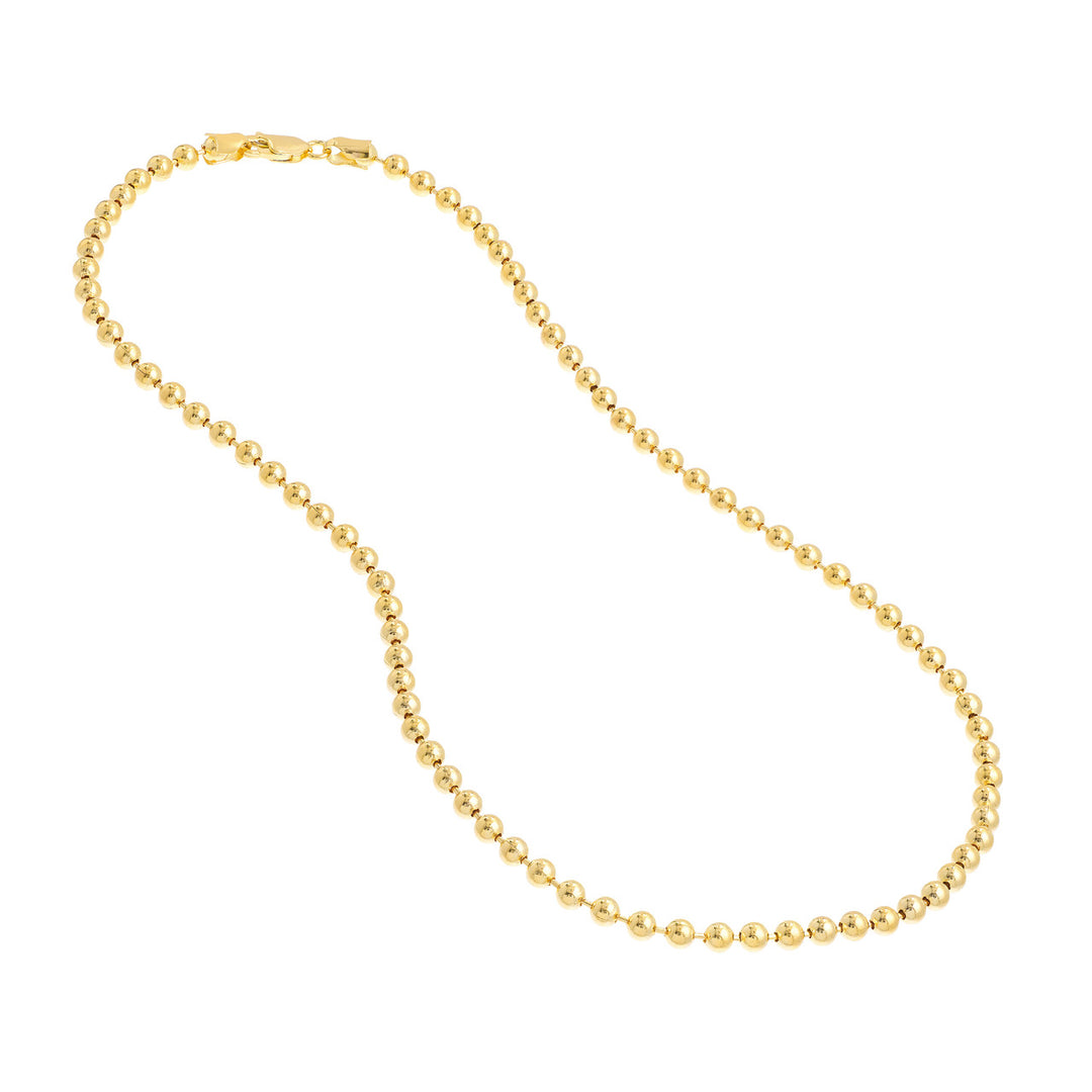 Beaded Solid Gold Chain in 14K Yellow Gold