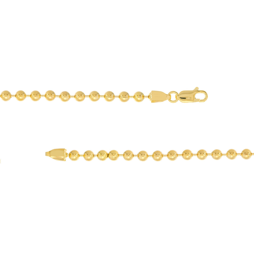 Beaded Solid Gold Chain in 14K Yellow Gold