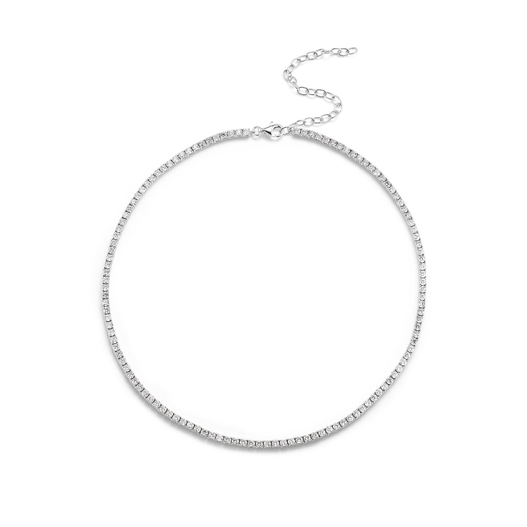 Extendable Diamond Tennis Necklace in 18K Gold