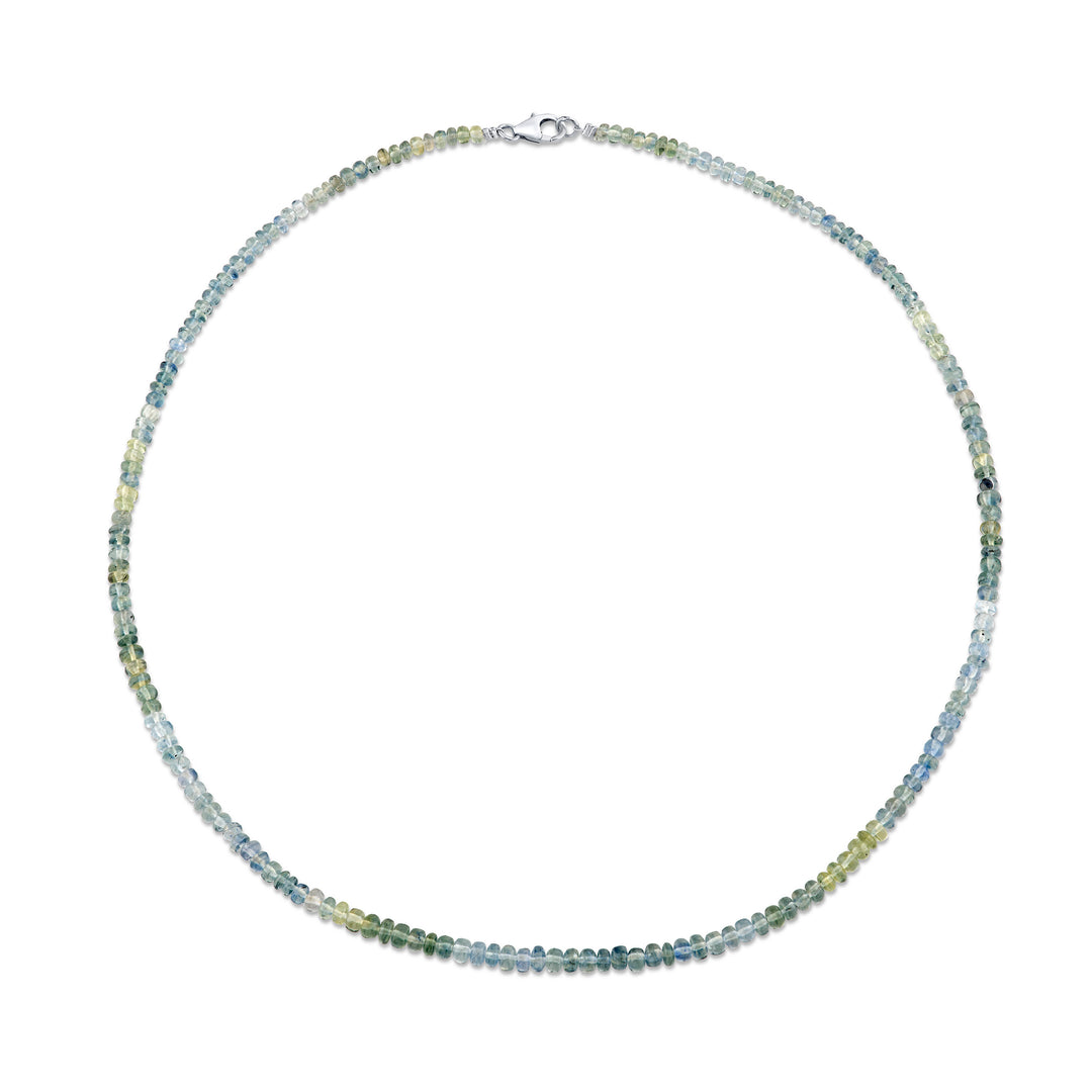 Montana Sapphire Beaded Necklace in Sterling Silver