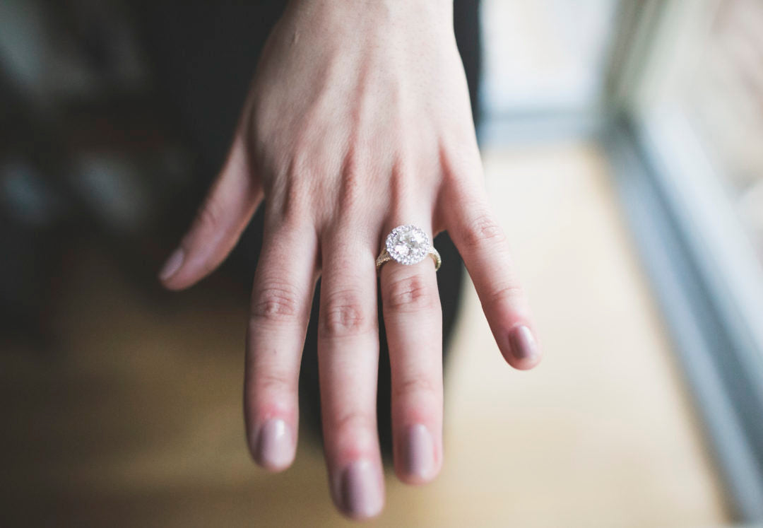 Two-Tone Bold Halo Diamond Ring